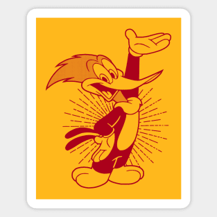 WOODY WOODPECKER -red  line Sticker